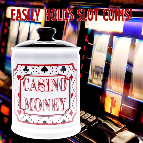 Cottage Creek Casino Money Jar, Casino Piggy Bank, Slots Casino Party Decorations, Casino Gifts - Image 3