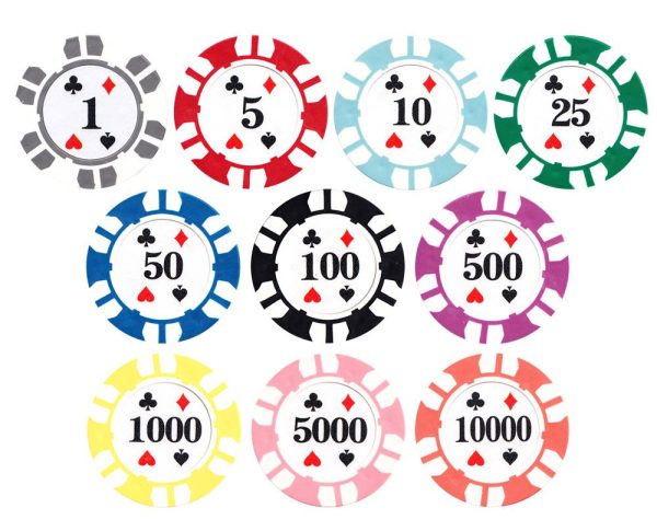 25PC 13.5G DOUBLE STRIPE SUITED CLAY POKER CHIPS (10 COLORS)