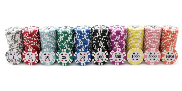 25PC 13.5G DOUBLE STRIPE SUITED CLAY POKER CHIPS (10 COLORS) - Image 2