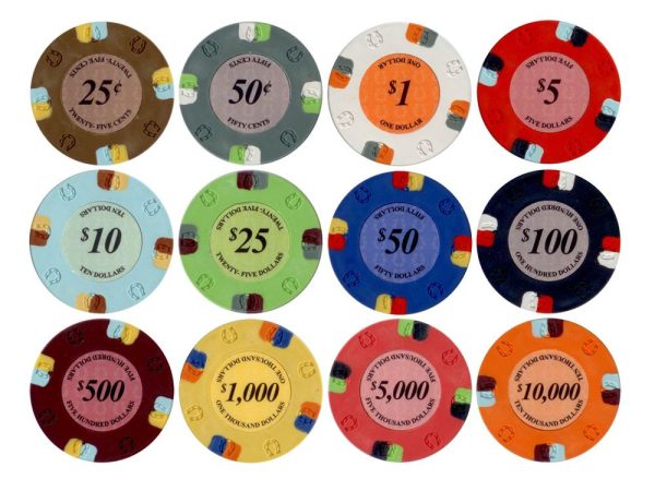 25PC 13.5G LUCKY HORSESHOE CLAY POKER CHIPS (12 COLORS)