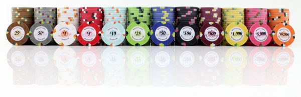 25PC 13.5G MONACO CASINO CLAY POKER CHIPS (12 COLORS) - Image 2