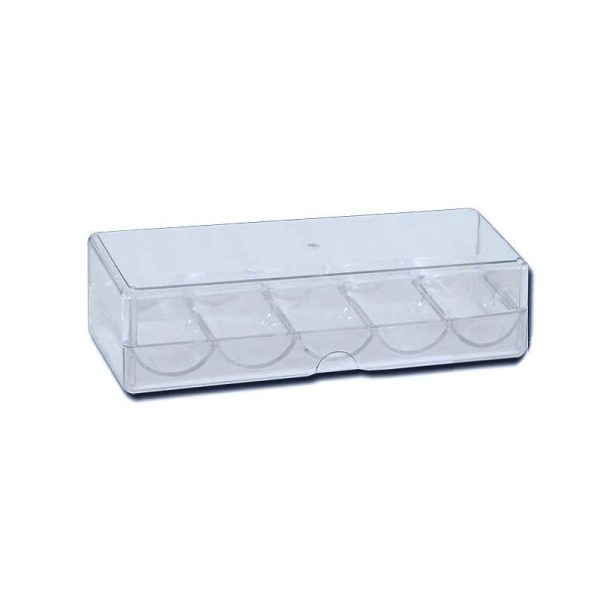 PLASTIC RACK FOR 100 POKER CHIPS WITH LID