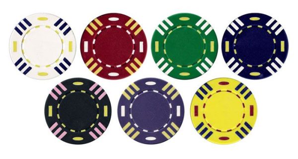 25PC 13.5G TRIPLE STRIPED POKER CHIPS